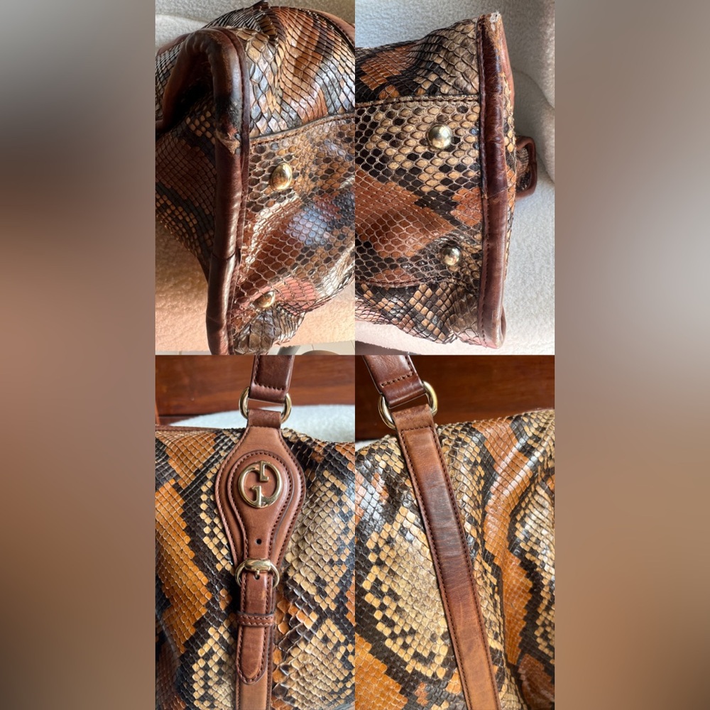 Rare Gucci Python Brown Large Tote - image 6